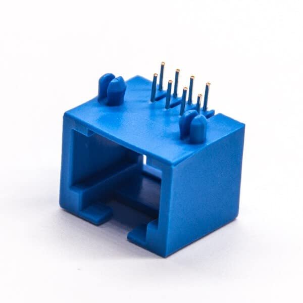20pcs Blue RJ45 Connector Single Port 8p8c Right Angled Through Hole PCB Mount Unshielded Jack
