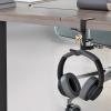 Jeffdad Metal Headphone Hook, Headphone Hanger with Double Hooks, Universal Aluminum Alloy Gaming Headphone Stand Under Desk, Non-Slip Adjustable Desk Headphone Hanger Hook view 2