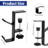 Jeffdad Metal Headphone Hook, Headphone Hanger with Double Hooks, Universal Aluminum Alloy Gaming Headphone Stand Under Desk, Non-Slip Adjustable Desk Headphone Hanger Hook view 4