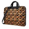 KHiry Laptop Shoulder Bag 15.6 inch Laptop Bag Computer Bag Wicker Woven Grid Messenger Bag for Unisex, Black view 1