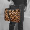 KHiry Laptop Shoulder Bag 15.6 inch Laptop Bag Computer Bag Wicker Woven Grid Messenger Bag for Unisex, Black view 2
