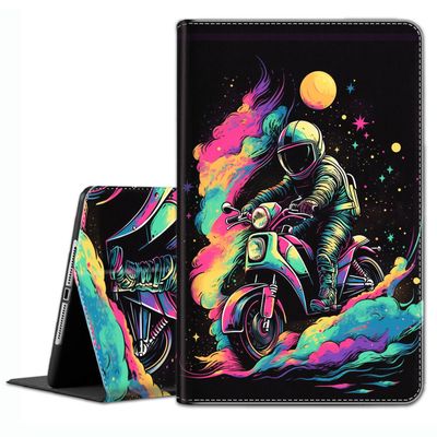 Case for iPad Pro 11 Inch 2022/2021/2020/2018, iPad Air 5th / 4th Gene 10.9 Inch (2022/2020) - Slim Fit Standing Cover with Auto Sleep/WakeAstronaut on Motorcycle