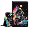 Case for iPad Pro 11 Inch 2022/2021/2020/2018, iPad Air 5th / 4th Gene 10.9 Inch (2022/2020) - Slim Fit Standing Cover with Auto Sleep/WakeAstronaut on Motorcycle view 1