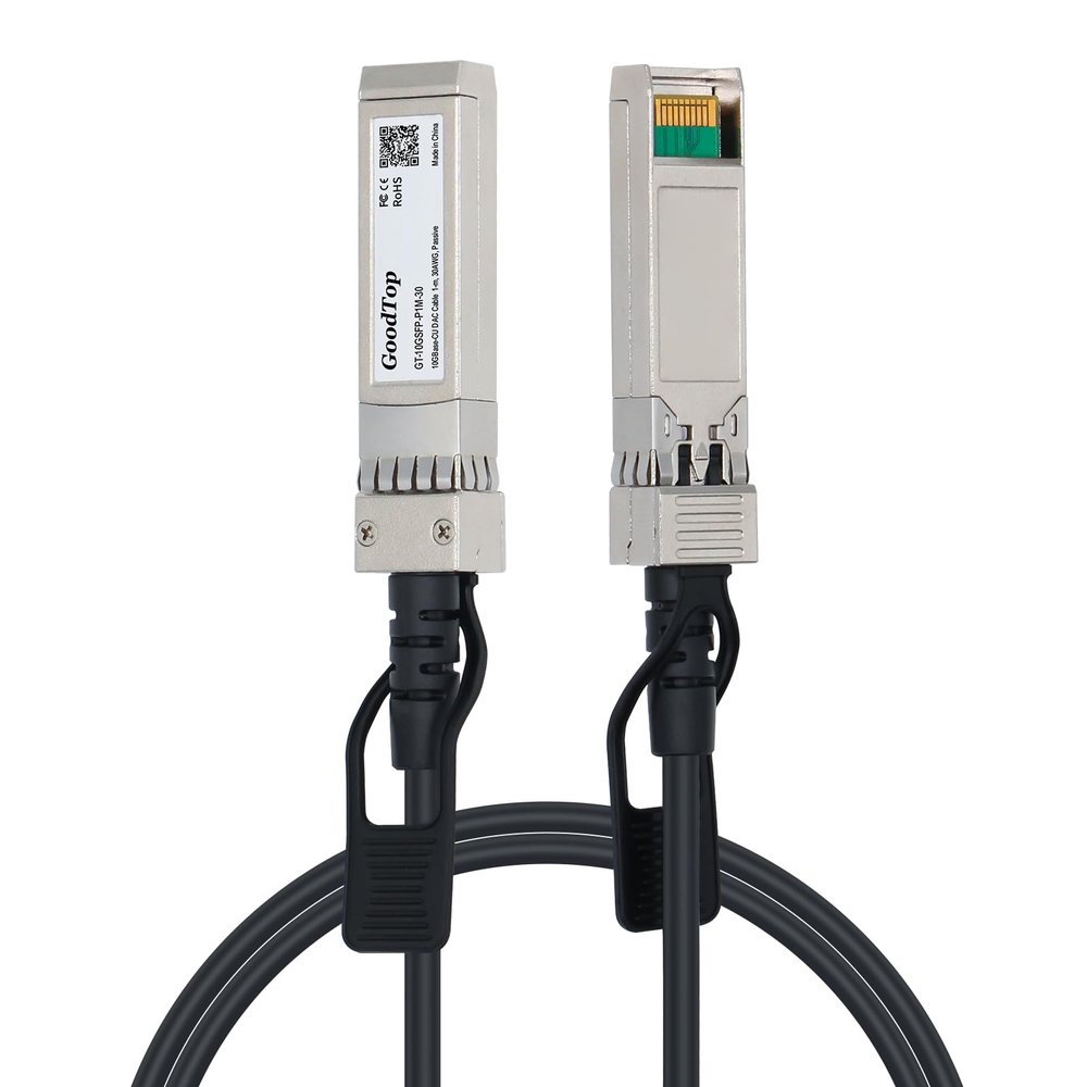 GoodTop 10G SFP+ Twinax Cable, Direct Attach Copper(DAC) Passive Cable, 1M(3.3ft),Compatible with Cisco,Mikrotik, Intel, Fortinet, Netgear, D-Link, Supermicro, TP-Link