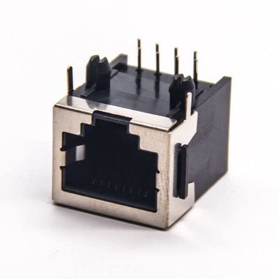20pcs RJ45 Ethernet Connectors Single Port 90 Degree Modular Shielded PCB Mount Without LED Through Hole