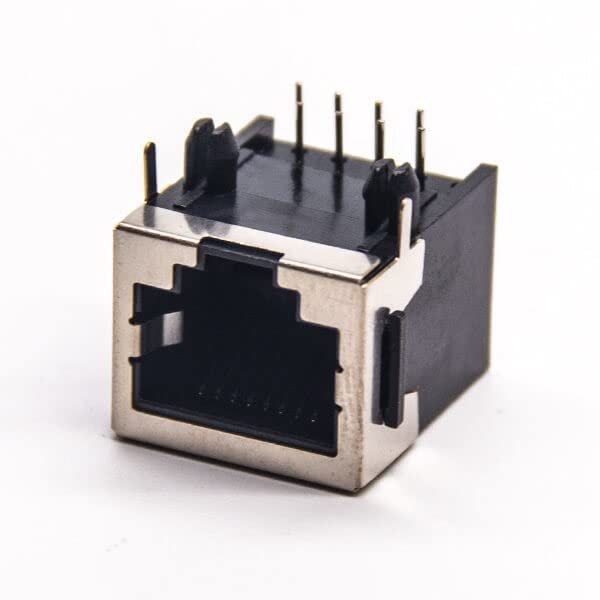 20pcs RJ45 Ethernet Connectors Single Port 90 Degree Modular Shielded PCB Mount Without LED Through Hole
