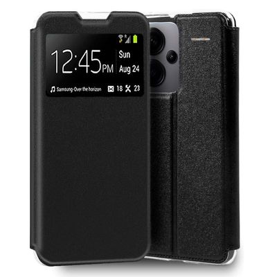 Cool Flip Cover Case for Xiaomi Redmi Note 13 Pro Plus 5G Smooth Black