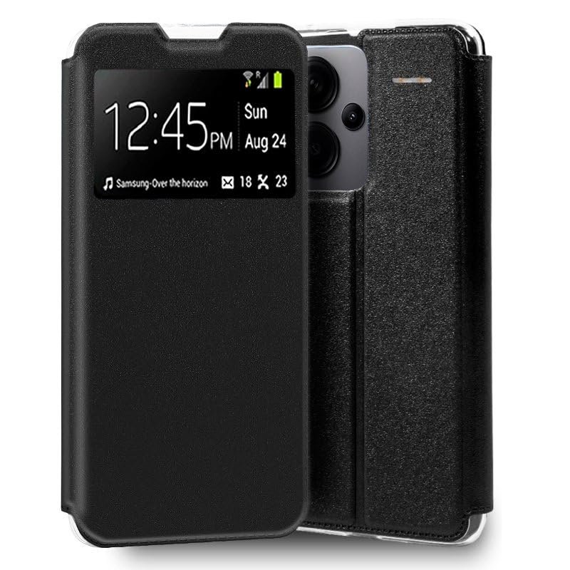 Cool Flip Cover Case for Xiaomi Redmi Note 13 Pro Plus 5G Smooth Black