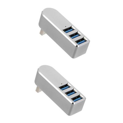 Hemoton 2pcs Port USB Hub Swiveling Connector USB Splitter Data Dock for Laptop Keyboard Mouse Data Transmission Charging