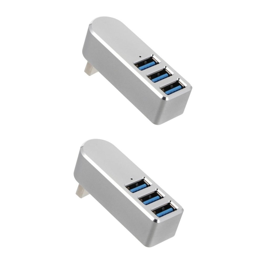 Hemoton 2pcs Port USB Hub Swiveling Connector USB Splitter Data Dock for Laptop Keyboard Mouse Data Transmission Charging