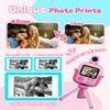 Kids Camera Instant Print,Digital Selfie Camera with Tripod,1080P HD Record Video, Toddler Travel Toys with 16GB Card,Christmas, Birthday Gifts, Portable Toy for 4 5 6 7 8 9 10 Year Old Girl Pink view 3