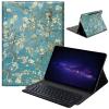 ACWDMKH for Samsung Galaxy Tab S7 FE/S8 Plus/S7 Plus Case with Keyboard 12.4",Detachable Wireless Bluetooth Keyboard & Slim Folding Stand Cover for Tab S7 FE 2021/S8+ 2022/S7+ 2020,White Floral view 1