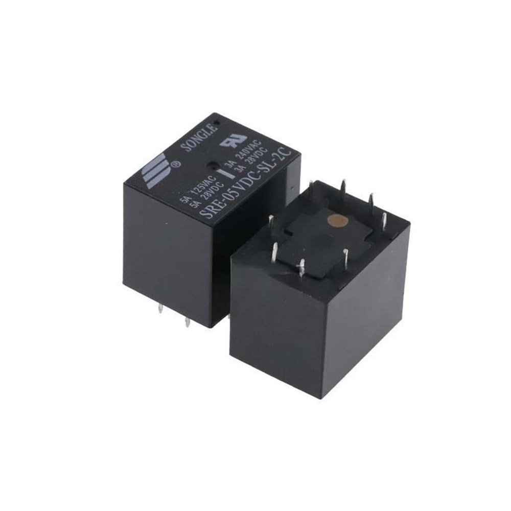 HLELU 10PCS SRE -05 12 24VDC-SL-2C 5V 12V 24V 8-pin 2-Group Conversion 3A240V Relay (Size : SRE-05VDC-SL-2C)