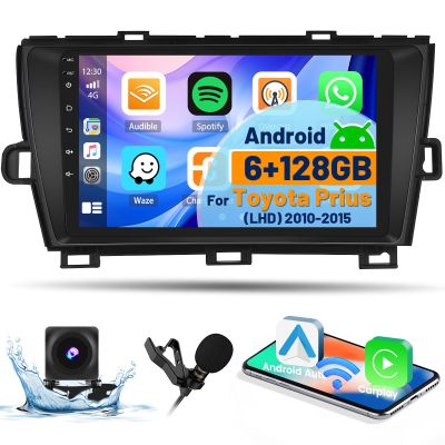 Inefala 6+128GB Radio for Toyota Prius 2010-2015 CarPlay Radio 8 Core Android 15 Head Unit 9" Touchscreen IPS GPS DSP 59UI Backup Camera