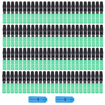 Respicefinem 100Pcs SC Optic Fiber Fast Connector FTTH High Loss Low Insertion Loss Reusable Convenient Repairing and Transmission