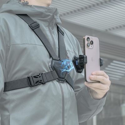 Rugvis Phone Chest Mount Harness Strap Cell Phone Holder Mount for Video Recording Bike/Kayak/Fishing/Skateboard POV/VLOG for iPhone 17/16/15/14/13 Pro Max, Samsung and More