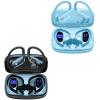 2 Sets Wireless Earbuds Bluetooth Headphones 48hrs Play Back Sport Earphones with LED Display Over-Ear Buds with Earhooks Built-in Mic Headset for Workout Black + Sky Blue view 1