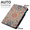 Blue and Orange Floral Case for iPad iPad Mini 5/4/3/2/1(7.9- Inch) iPad Mini 6 (8.3-inch, 2021) with Pencil Holder, Protective Case with Soft TPU Back, Auto Sleep/Wake Cover view 2