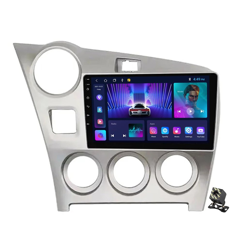 Android 12 Car Stereo Radio for Toyota Matrix 2009-2014, 9 Inch Touchscreen MP5 Player Head Unit with GPS Navigation Wifi Bluetooth FM/RDS Radio SWC+Backup Camera,M100cp/1+32g