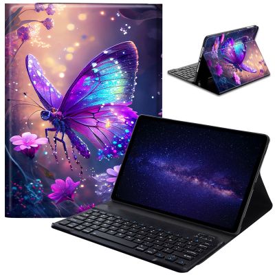 ACWDMKH Case for Amazon Kindle Fire HD 10 & 10 Plus Tablet (13th/11th Generation, 2023/2021 Release) 10.1" with Keyboard,Detachable Wireless Bluetooth Keyboard&Slim Folding Stand,Cute Butterfly