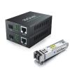 2 Pack of Gigabit Ethernet Media Converter, Open SFP Fiber to Ethernet RJ45 Converter 10/100/1000Base-Tx and 1 Pack of 1.25G SFP 1000Base-SX Transceiver, Compatible with D-Link DEM-31 view 1