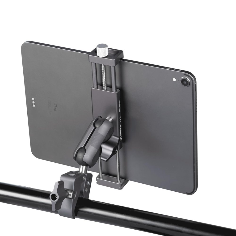 FANAUE Car Tablet Holder - Heavy Duty Drill Base, Compatible with iPad Samsung Tab 5"-13" Tablet and Phone, Car Tablet Mount for Truck/Business Vehicle/Desktop/Wall, etc.
