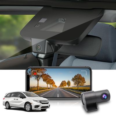 Fitcamx Front 2K+Rear 1080P Dash Cam Suitable for Honda Odyssey 2018-2020 EX LX Touring Elite EX-L Gen5, OEM Factory Look, 2 Way HD Video, Built-in WiFi & APP, G-Sensor, Easy to Set, 64GB Card