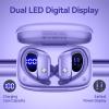 2 Sets Wireless Earbuds Bluetooth Headphones 48hrs Play Back Sport Earphones with LED Display Over-Ear Buds with Earhooks Built-in Mic Headset for Workout Sky Blue+Purple view 3