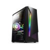 ARrase Mid-Tower Computer Case,Supports ATX M-ATX Mini-ITX,Integrated Water Cooling,Acrylic Side Panels,Light Bar,Pre-Installed 4x120mm Fan (Color : Black), 18648 view 1
