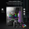 ARrase Mid-Tower Computer Case,Supports ATX M-ATX Mini-ITX,Integrated Water Cooling,Acrylic Side Panels,Light Bar,Pre-Installed 4x120mm Fan (Color : Black), 18648 view 4