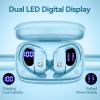 2 Sets Wireless Earbuds Bluetooth Headphones 48hrs Play Back Sport Earphones with LED Display Over-Ear Buds with Earhooks Built-in Mic Headset for Workout Sky Blue+Mint Green view 3