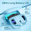 2 Sets Wireless Earbuds Bluetooth Headphones 48hrs Play Back Sport Earphones with LED Display Over-Ear Buds with Earhooks Built-in Mic Headset for Workout Sky Blue+Mint Green view 4
