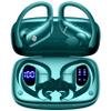 2 Sets Wireless Earbuds Bluetooth Headphones 48hrs Play Back Sport Earphones with LED Display Over-Ear Buds with Earhooks Built-in Mic Headset for Workout Sky Blue+Green view 2