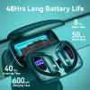 2 Sets Wireless Earbuds Bluetooth Headphones 48hrs Play Back Sport Earphones with LED Display Over-Ear Buds with Earhooks Built-in Mic Headset for Workout Sky Blue+Green view 4