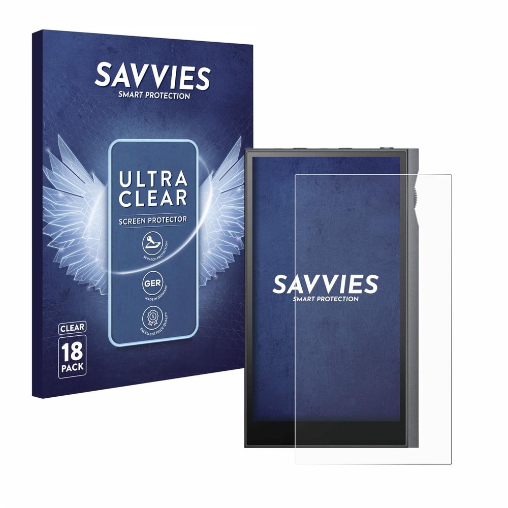 savvies Screen Protector for Astell&Kern Kann Ultra Protection Film Clear 18-Pack