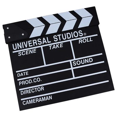Gavilion Movie Film Clap Board, 11.4 * 10.6Inch/29 * 27Cm Dry Erase Black Wooden Clapper Movie Accessory, Action Scene Noteboard for Director Camera Film Studio,Black