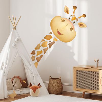 Giraffe Wall Decal,Colorful Animal Wall Stickers,Cute Giraffe Wall DecorationSafari Animal Wall StickersSuitable for Kindergarten, Nursery, Boys and Girls Bedroom Wall Decoration