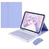 kaidisen Keyboard Case Mouse for Galaxy Tab A9+ 5G 11 inch 2023 Model (SM-X210/X216/X218) Keyboard Case with Bluetooth Mouse Detachable Cute Color Keyboard Cover,Purple view 1