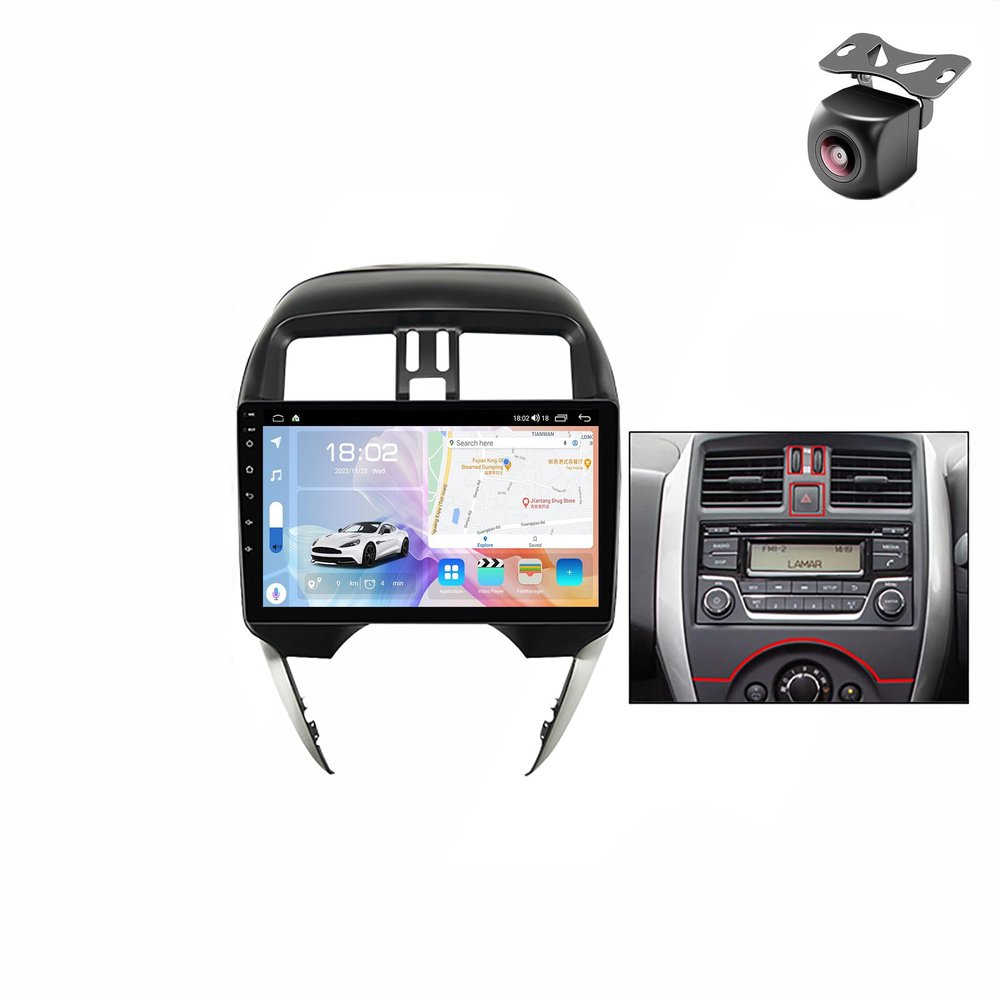 Android 12 System for Nissan Micra March Versa Sunny Almera Latio 2014-2020 2 DIN Car Stereo with FM CarPlay Auto GPS Navigation Touch Screen Upgrade Car Radio Multimedia Player (M400S 8core 4+64G,B)
