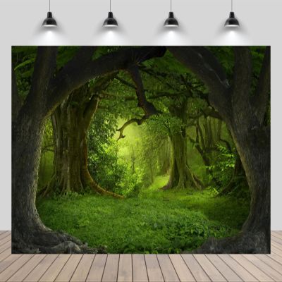chnywork 8x6ft Enchanted Forest Backdrop Fairy Tale Wonderland Magical Fantasy Forest Tropical Jungle Rainforest Photo Background for Jungle Safari Theme Party Decor Wallpaper Photo Booth Props