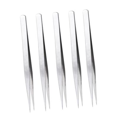 Angoily 10pc Stainless Steel Pointed Tweezers for Sewing Crafting and Precision Work Durable Resistant Straight Tip Tweezers Ergonomic Design for Easy Handling