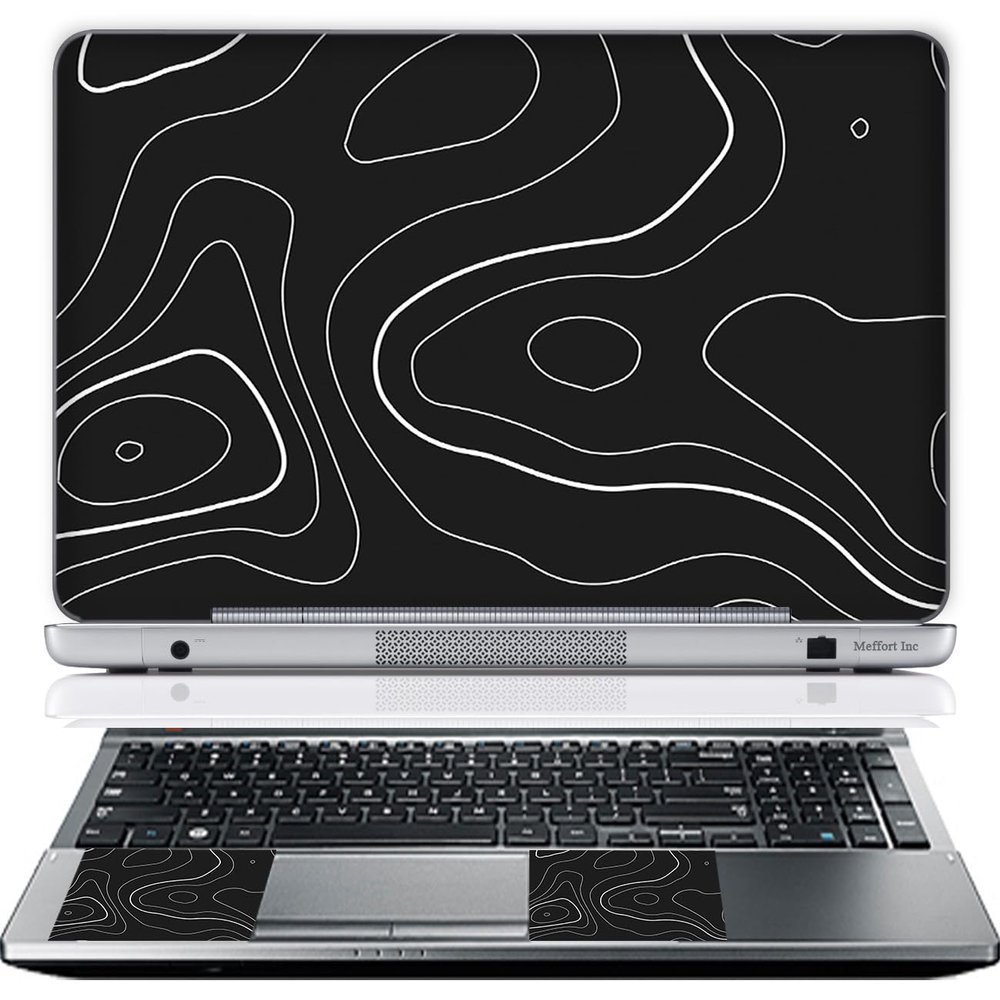 11.6 12 Inch Laptop Skin Sticker Cover Premium Sticker Cover Art Decal Decorative (Included 2 Wrist Pad Skins) - Topographic