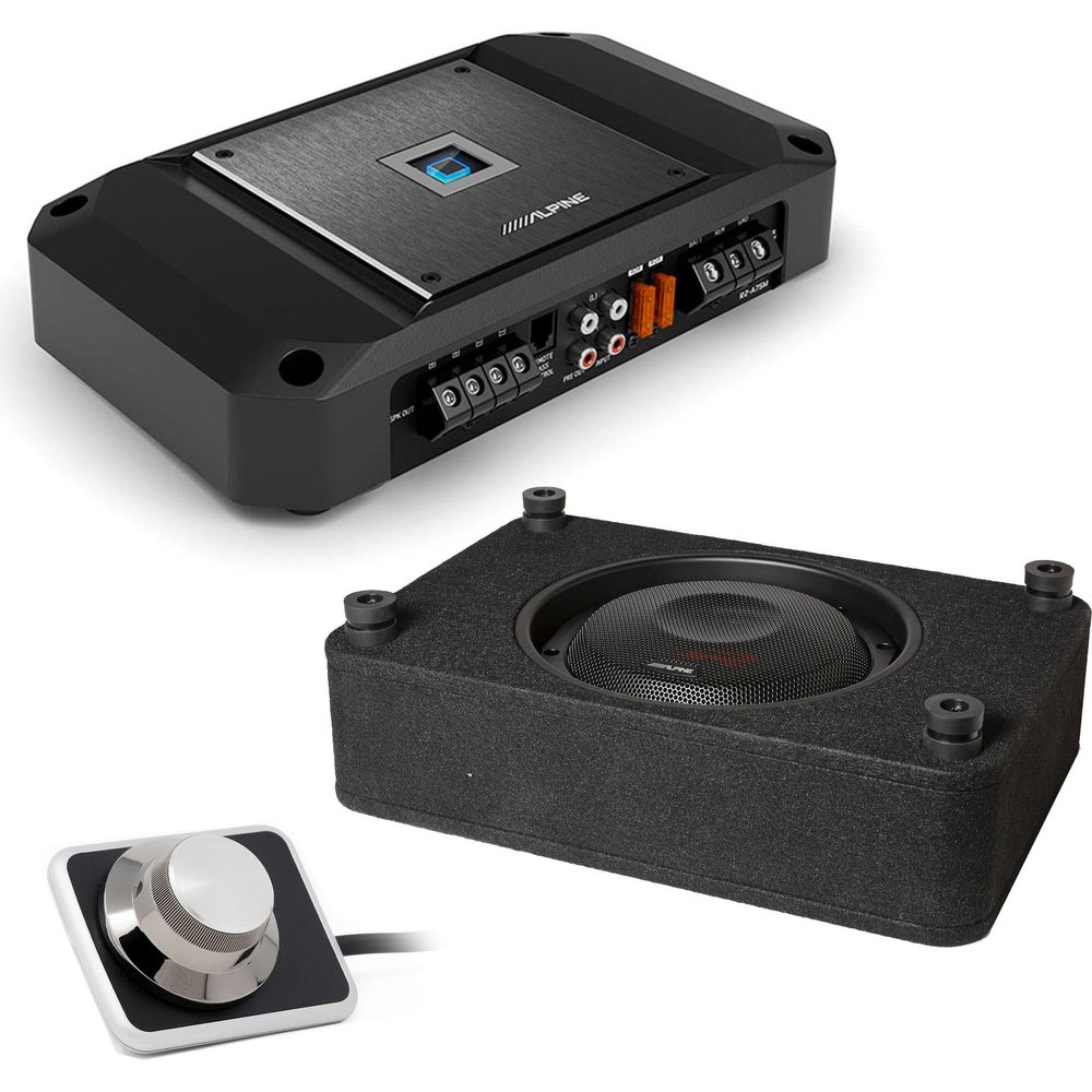 Alpine RS-SB12 12" Halo R-Series R2 Preloaded Subwoofer Enclosure & R2-A75M Amp Bundle