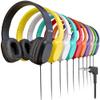 300 Pack Bulk Wired On-Ear Leather Headphones with 3.5mm Connector, Oval Metal Housing, Multi view 1