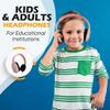300 Pack Bulk Wired On-Ear Leather Headphones with 3.5mm Connector, Oval Metal Housing, Multi view 2