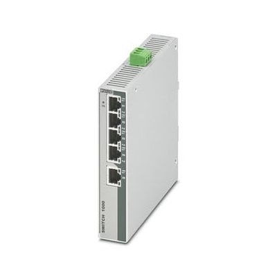 1102077, Unmanaged Ethernet PoE Switch, 5 RJ45 10/100/1000 Mbps Ports, 19-57 VDC, FL Switch 1001-4POE-GT