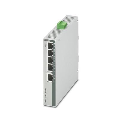 1102077, Unmanaged Ethernet PoE Switch, 5 RJ45 10/100/1000 Mbps Ports, 19-57 VDC, FL Switch 1001-4POE-GT