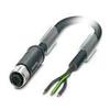 1019123, AC Power Cord, 3-Position, Free Cable end, on Female Straight M12, 3wire 15m, PVC Black, SAC-3P-15,0-PVC/M12FSS PE view 1