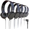 10 Pack Bulk Wired On-Ear Leather Headphones with 3.5mm Connector, Round Metal Housing, Black view 1