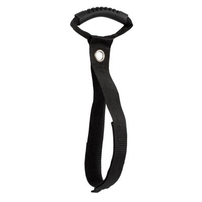 Eurow Heavy-Duty Cord and Hose Carrying Strap with Utility Handle and Hanging Grommet, 75 lb Capacity, Adjustable Hook and Loop for Power Cables, Garden Hoses, Ropes, and More, Black
